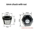thumbnail image 1 of Carbon Steel Router Collet Adapter Set: 6mm (with Nut), 1/4", 8mm Chuck Sleeves for LAVIE & Compatible Woodworking Trimmers – Easy Installation, Precision Engineered for Accurate Cutting & Shaping, 1 of 6