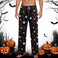 thumbnail image 2 of CONZONE Halloween Mens Pajama Pants Elastic Waist Drawstring Hallowmas Printed Lounge Pants for Men Soft Sleepewear Pjs Bottoms with Pockets, 2 of 5