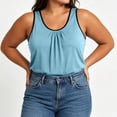 thumbnail image 6 of Qulqfy Sleeveless Womens Tank Tops Flowy Plus Size Scoop Neck Solid Knit Casual Beach Summer Sky Blue Dressy Graphic Shirts 3XL, 6 of 6