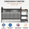 thumbnail image 5 of Goldzone 3-in-1 Convertible Baby Crib with Changing Table,Black, 5 of 11