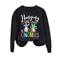 thumbnail image 2 of TrendVibe365 Easter Oversized Sweatshirt for Women Gnomes Bunny Rabbit Easter Eggs Flower Letters Holiday Gifts Tops Crew Neck Blouses Long Sleeve Tshirts Slim Sexy Novelty Faith Tees Outfit Black S, 2 of 3