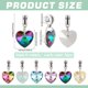 thumbnail image 2 of 30 piezas de dijes de corazón de cristal, 6 colores, colgantes de corazón facetados con gancho, dijes colgantes de amor., 2 of 6