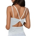 thumbnail image 3 of Gunia Women'S Tank Tops Square Neck Sleeveless 2 In 1 Tee Shirts Slim Fit Going Out Camisoles Size One Size White, 3 of 7