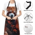 thumbnail image 6 of Pofeuu Red Panda Autumn Branches Print Waterproof Apron with Pockets Adjustable Cooking Aprons Kitchen Bib for Baking Household Cleaning, 6 of 8