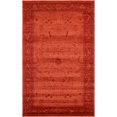thumbnail image 2 of Unique Loom La Jolla Collection Farmhouse, Contemporary, Botanical, Traditional, Vintage Area Rug, 5 x 8 ft, Orange/Burgundy, 2 of 4