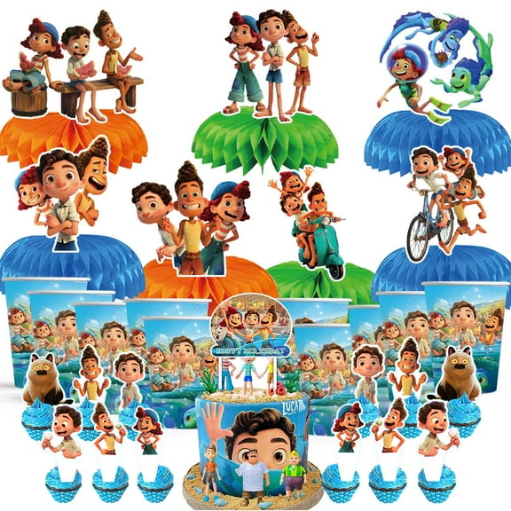 Luca Party Supplies Decor Cups Fans Decorations Honeycomb Centerpieces Cake Toppers