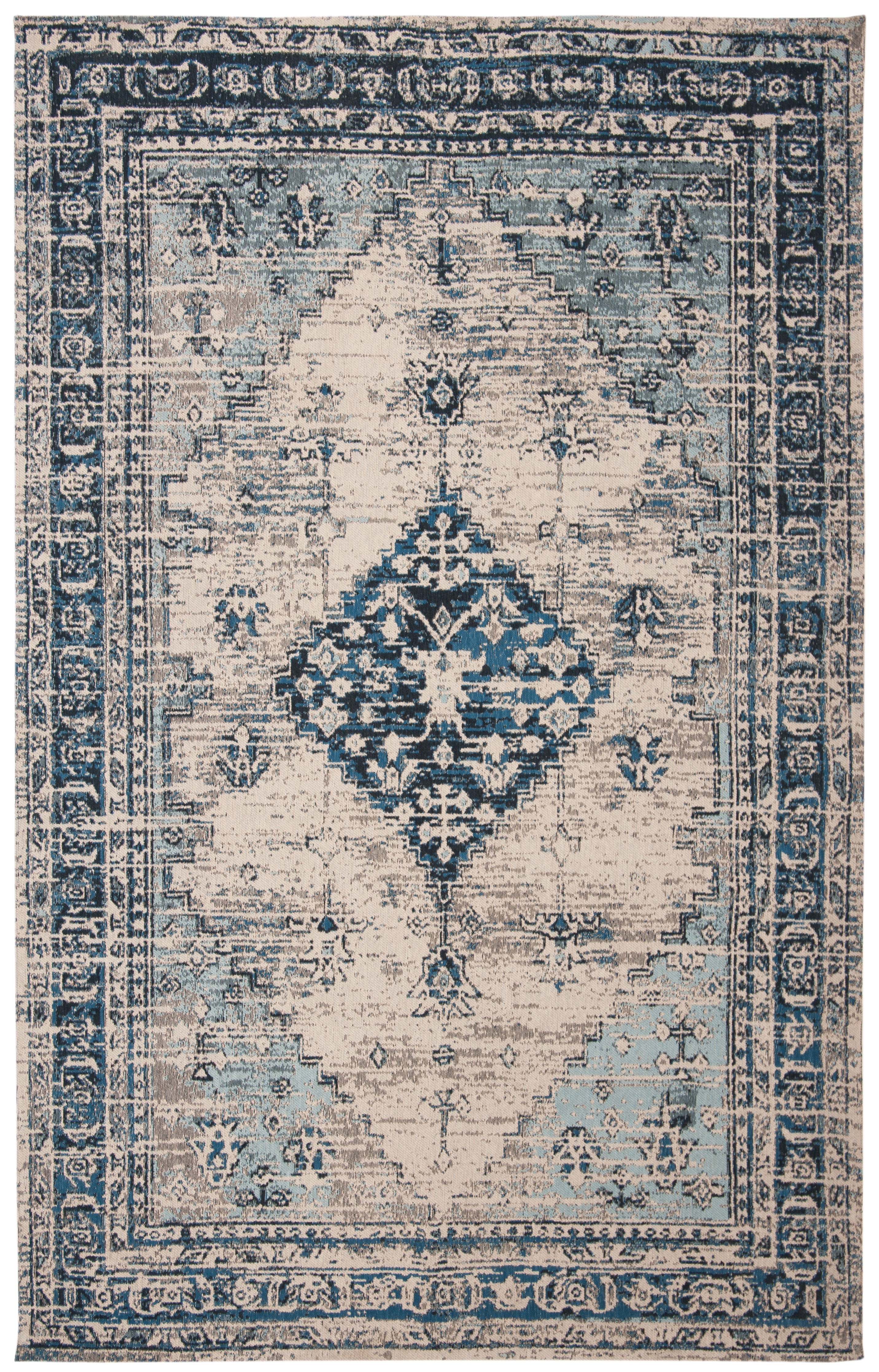 SAFAVIEH Classic Vintage Bedinn Overdyed Polyester Area Rug, Blue, 5' x 8'