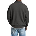 thumbnail image 2 of Men's Waffle Knit Polo Shirts Long Sleeve Button Down Collar Tops Men's Shirt (Black XXL), 2 of 4