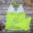 thumbnail image 4 of Women's&Lady's Two Piece Lace Mesh Swimwear Halter Modest Tankini Swimsuits Top&Bottom  Tankini Set Yellow XX-Large, 4 of 5