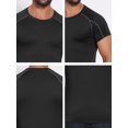 thumbnail image 7 of DARING DIVA Men's Workout Stretch Crew Neck Short Sleeve T-Shirt M Black, 7 of 7