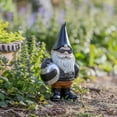 thumbnail image 4 of Evergreen 10"H Motorcycle Gnome- Fade and Weather Resistant Outdoor Decor for Homes, Yards and Gardens, 4 of 5