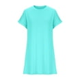 thumbnail image 5 of Meichang Womens Summer Dresses Casual Short Sleeve Crew Neck Mini Dress Solid Loose Fit Tshirt Dresses with Pockets Work T Shirt Dress, 5 of 7