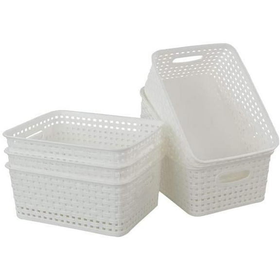 10 x 7.5 x 4 in. Plastic Storage Bin, White - Case of 24