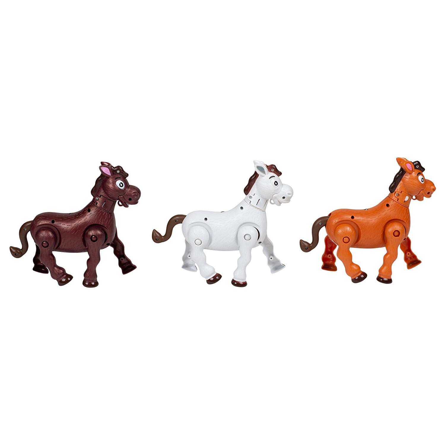 7" Musical Galloping Action Sound Western Horses Kids Toys 3PC Set 