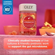 OLLY Probiotic + Prebiotic Gummy, Adult Digestive + Gut Health Supplement, 60 Ct