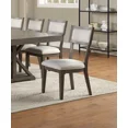 thumbnail image 3 of Transitional Style Ash Grey Large Dining 9pc Set Solidwood Dining Table W Leaf 8x Side Chairs Dining Room Furniture, 3 of 9