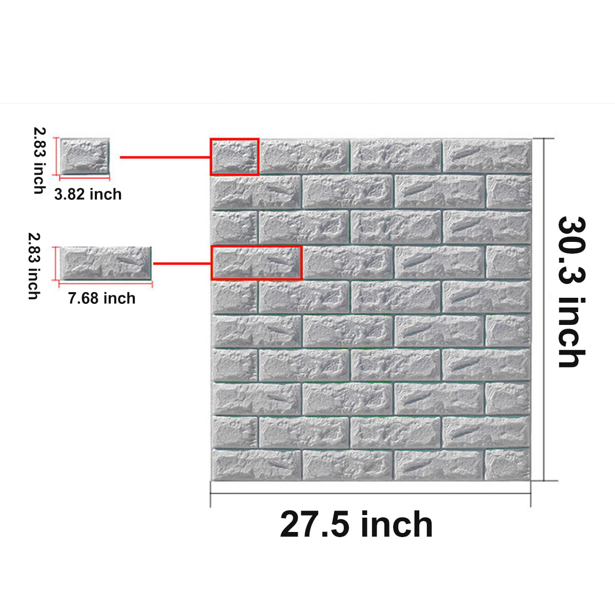 3D Tile Brick Wall Sticker Self-adhesive Waterproof Panel Bumper DIY Home Decor 