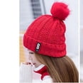 thumbnail image 4 of Femmes Boule de Poils d'Hiver Chaude Plus Bonnet Tricoté en Velours+ Écharpe, 4 of 5