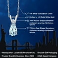 thumbnail image 2 of Gem Stone King 14K White Gold Sky Blue Aquamarine and White Topaz Pendant Necklace for Women | 0.69 Cttw | Gemstone March Birthstone | Pear Shape 7X5MM | With 18 inch Chain, 2 of 6