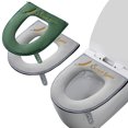 thumbnail image 1 of 2 cojines de inodoro, funda de inodoro cálida y gruesa para el hogar, funda de inodoro con cremallera, 1 of 6