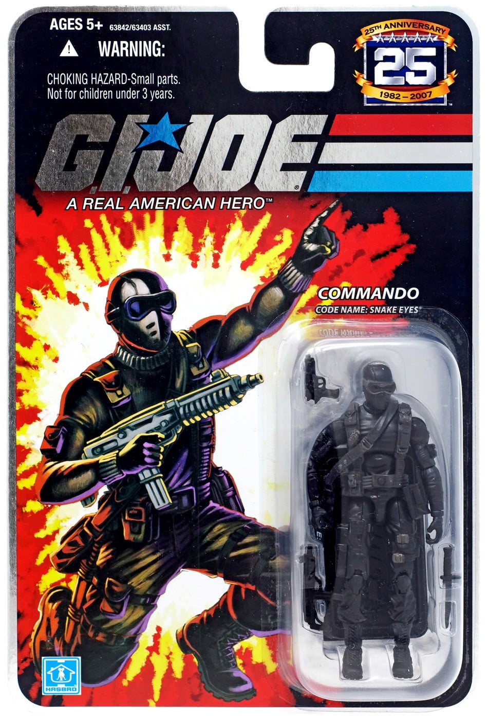 Hasbro Gi Joe 25th Anniversary Commando Snake Eyes 2007 for sale online 