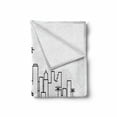 thumbnail image 2 of Seattle Skyline Soft Flannel Fleece Throw Blanket, Drawing of Buildings and the Needle Space Lettering, Cozy Plush for Indoor and Outdoor Use, 60" x 80", Charcoal Grey White, by Ambesonne, 2 of 6