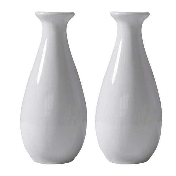 jarrones de cerámica blancos, floreros sencillos, modernos, para decoración del hogar.