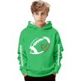thumbnail image 2 of Fiaer Sweatshirts for Kids Game Day Hooded Sweatshirt Heart Football Graphic Hoodies Pullover Tops,Size 3-14 Years Green 130, 2 of 4