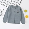 thumbnail image 2 of newwalpole Kids Girls Cardigan Sweaters Lightweight Long Sleeve School Uniform Ribbed Knit Girl Coat Gray for Size 18-24 Months, 2 of 4