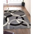 thumbnail image 1 of 5 x 7 ft. Discount World Modern Jersey Collection Geometric Stylish Stain Resistant Floor Rug - Gray & Black, 1 of 1