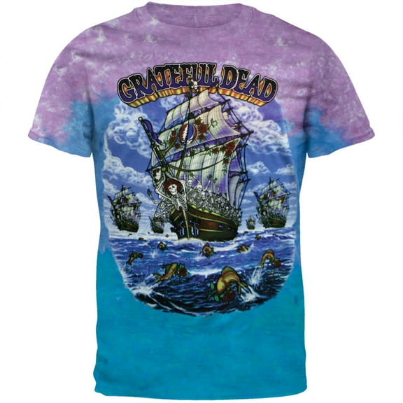 Grateful Dead Men's Ship Of Fools Tie Dye T-shirt XX-Large Blue