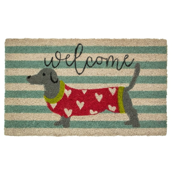 Northlight Natural Coir Rectangular Dachshund Dog Welcome Doormat 18" x 30"