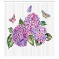 thumbnail image 3 of Ambesonne Flowers Insects Shower Curtain, Hydrangea Leaves, 69"Wx70"L, Peacock Green Multicolor, 3 of 3