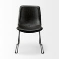 thumbnail image 2 of Black Faux Leather Seat with Black Iron Frame Dining Chair, 2 of 3