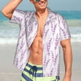 thumbnail image 5 of Lsque Lavender Flowers pattern Hawaiian Shirt for Men, Unisex Summer Beach Casual Short Sleeve Button Down Shirts-XX-Large, 5 of 9