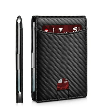 1pc Men's 10 Card Slots Holder, Slim Wallet With Money Clip, RFID Blocking Bifold Minimalist Credit Card Holder For Men, Ideal Gift For Men