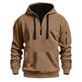 thumbnail image 3 of Chiccall Mens Hoodie with Zipper Pocket Drawstring Quarter Zip Long Sleeve Hooded Sweatshirts Casual Athletic Sweatshirts, 3 of 4