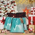 thumbnail image 6 of Rocae Teal Turquoise 1 Print Christmas Drawstring Linen Gift Bag with Drawstrings Treat Bag Goody Present Bags for Christmas Party Favor, 6 of 8
