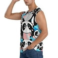 thumbnail image 3 of Balery Panda Cute Pink Hearts Men's Sleeveless Muscle Shirts Workout Tank Top, Moisture Wicking, Odor Protection-XX-Large, 3 of 8