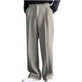 thumbnail image 5 of FRSASU Mens Casual Dress Pants Old Money Pleated Baggy Wide Leg Vintage Loose Fit Slacks Work office Trousers Khaki, 5 of 6