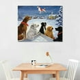 thumbnail image 2 of Nawypu  Christmas Dogs and Cats Watching Santa Decorations Artwork Print on Canvas, Christmas Theme Wall Art Decorations for Home Living Room Decor, 2 of 4