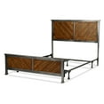 thumbnail image 5 of Braden Complete Metal Bed and Steel Support Frame with Rustic Reclaimed Faux Wood in Diagonal Pattern Frame, Rustic Tobacco Finish, King, 5 of 5