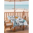 thumbnail image 2 of 52x70 Inch Outdoor Tablecloth with Umbrella Hole Zipper Rectangle Aqua Rose Rectangular Tablecloths Outside Waterproof Rustic Romantic Botanical Floral Vines Art Patio Table Cover for Picnic Party, 2 of 8