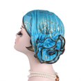 thumbnail image 2 of Women Hat Fashion Print Flower Shape Lady No Brim Mesh Headwrap for Spa, 2 of 8