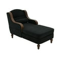 thumbnail image 7 of Chaise Lounge Chair Indoor, Upholstered Chenille Sleeper Sofa Bed with Wooden Armrests and Legs, Lazy Reading Chair Couch,  Bearing 500LBS, Black, 7 of 7