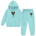 thumbnail image 3 of WOYY Sweatsuit for Girls Heart Print Hoodie Sweatshirt Joggers Outfits Kids Clothing Sets, Sizes 2-13, 3 of 5