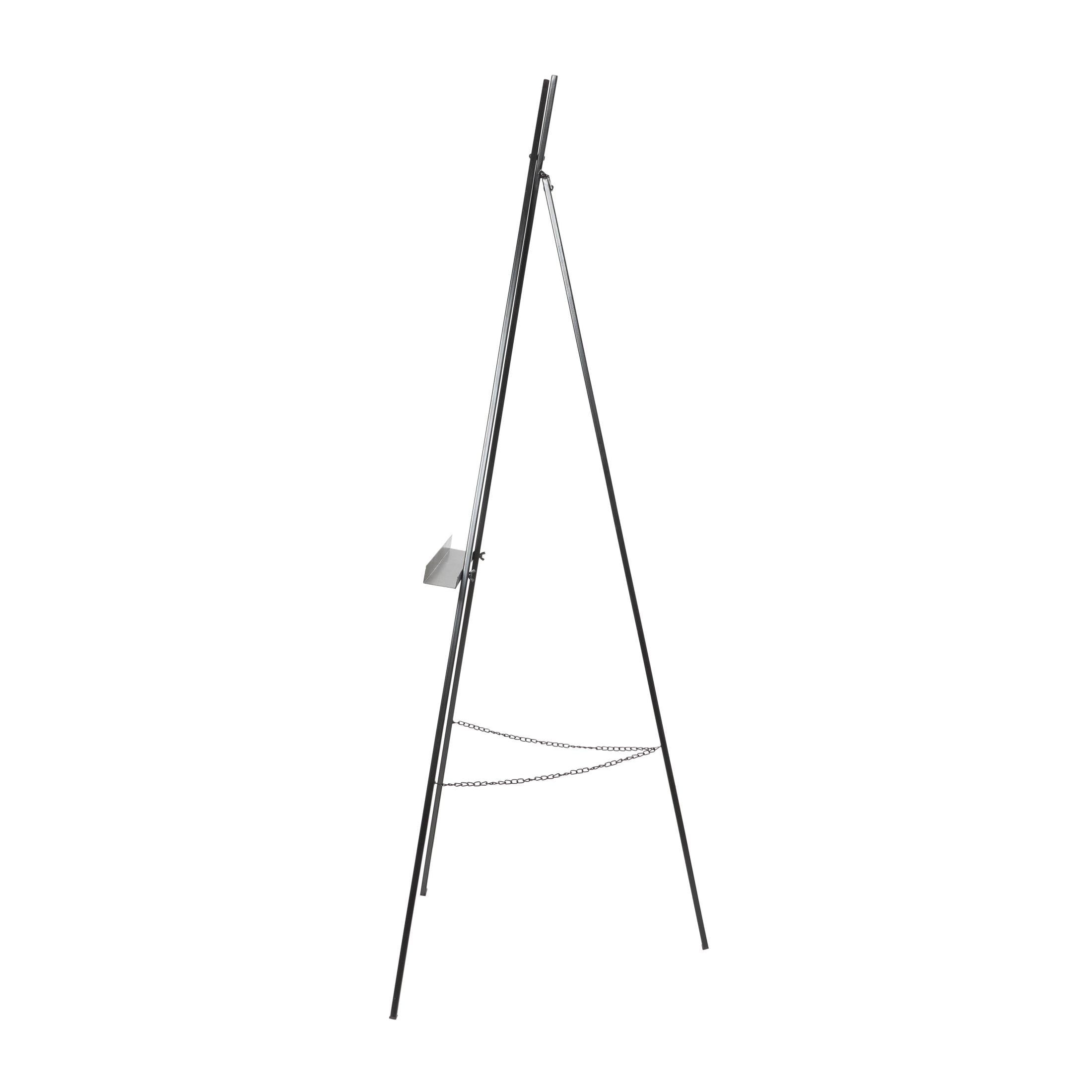 DecMode 22" x 67" Black Metal Tall Adjustable Floor 2 Tier Easel, 1-Piece