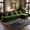 Green, variant on Teddy Fleece 4-Seat Sectional Sofa, Curved Cloud Couch with Movable Ottoman, Modular L-Shaped Sofa with Double-Layer Cushion & Lumbar Pillows, Modern Upholstered Couch for Living Room
