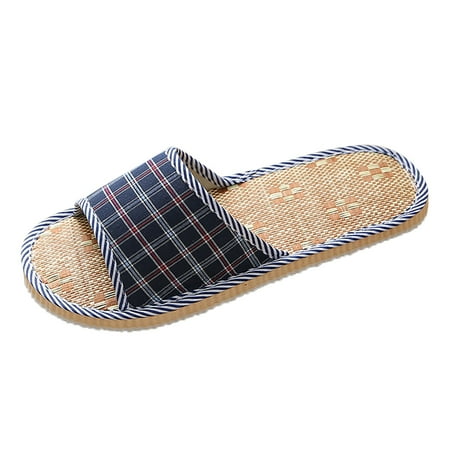 

SEMIMAY Slippers For Men Indoor Shoes Flip Flops Breathable Open Toe Sandals Comfort House Slippers Navy