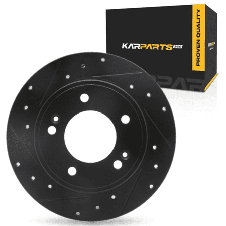KarParts360 For Kia Seltos 2021 22 23 24 25 2026 Brake Rotor | Black | 10 Millimeters / 0.39 Inches Nominal Thickness | 262 Millimeters / 10.31 Inches Outside Diameter | 5 Stud/Lug Hole